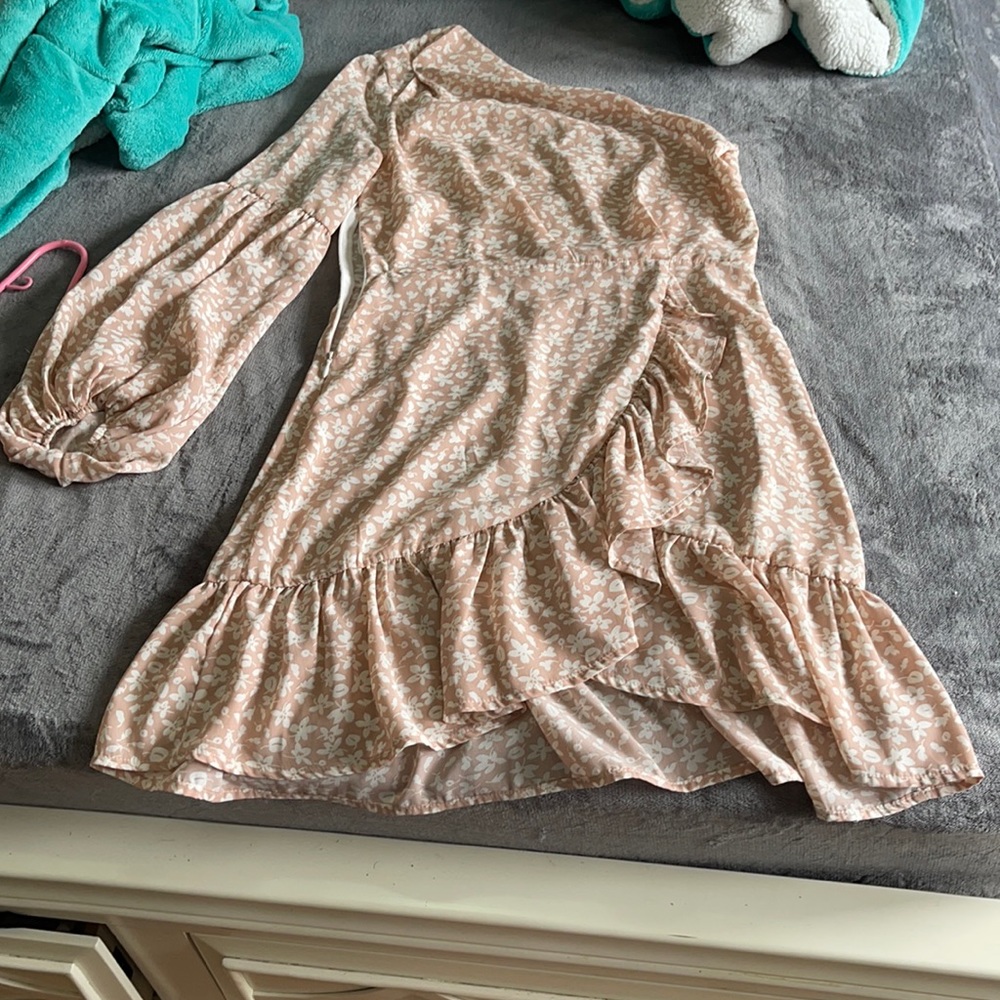 Pink and white floral dress